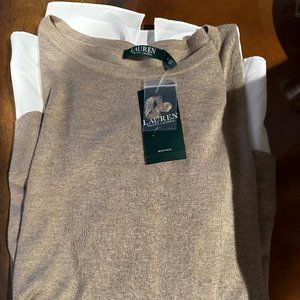 Women's Ralph Lauren Layered Chiffon Crewneck Sweater  SZ1X NWT